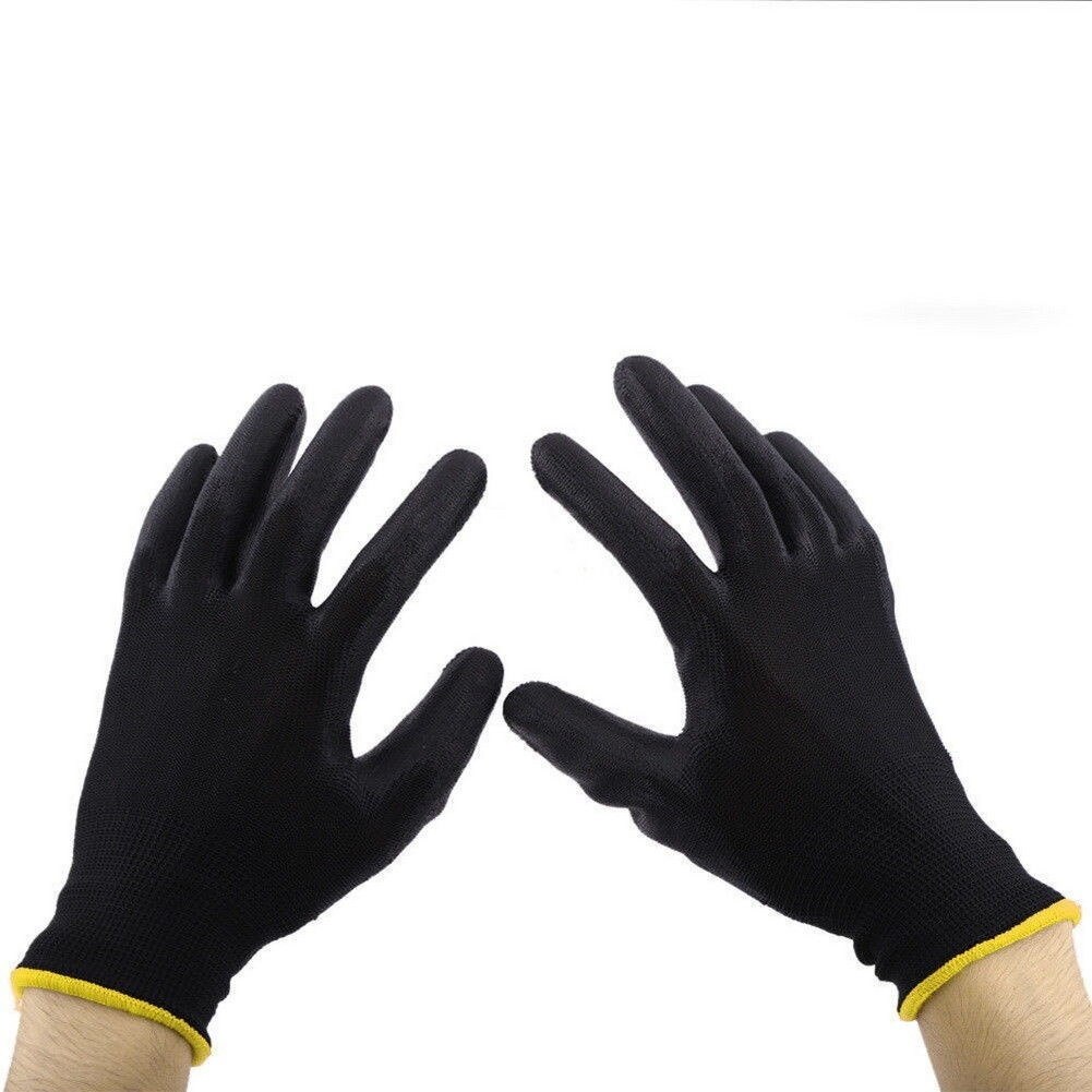 240 Pairs Ogrifox Black Nylon PU Safety Work Gloves – Size L, Breathable, Grip