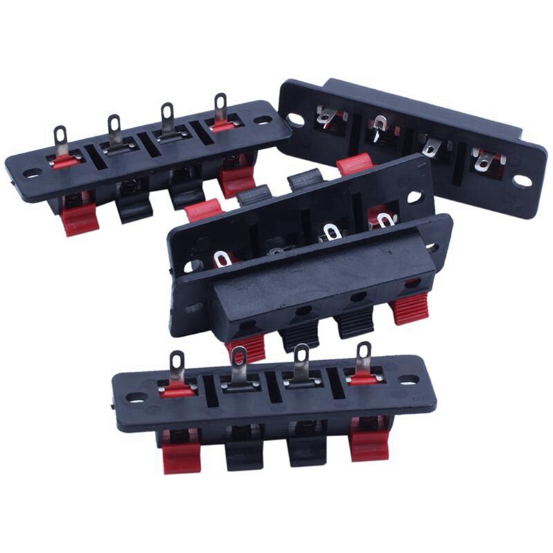 5 Pcs 4 Pins Spring Loaded Push Type Speaker Terminal Board 64X25mm & 1Set 7-12V Car Bluetooth MP3 Decoder Board