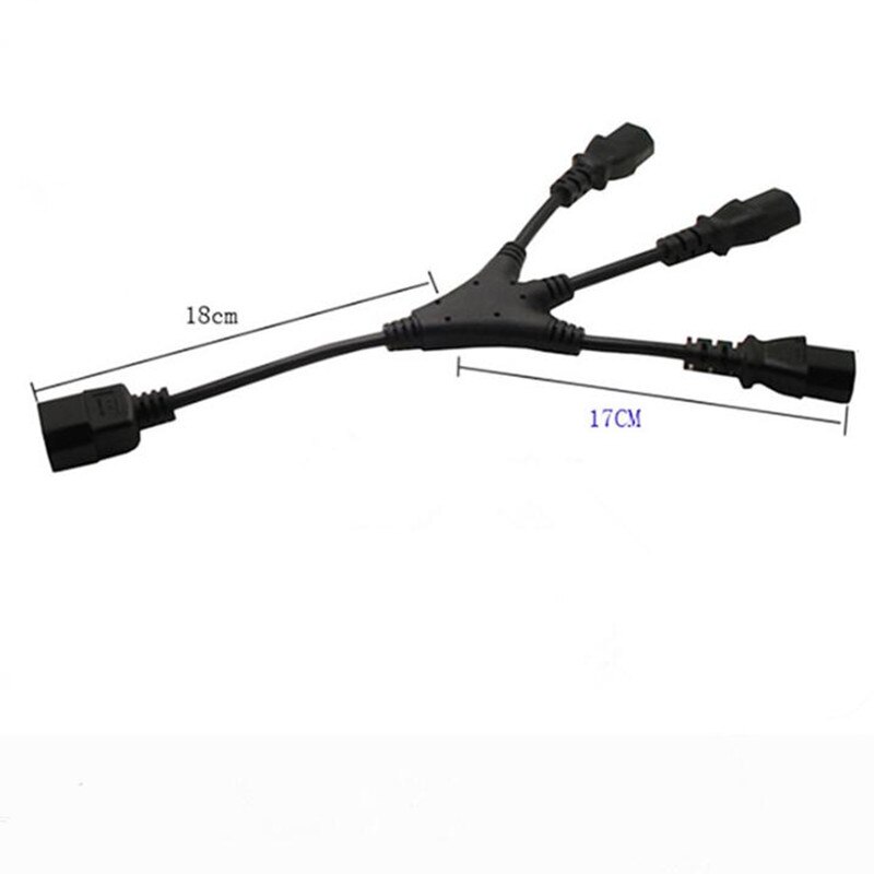 LBSC IEC 320 C14 Male to 3 x C13 Female Y Splitter Power Cable 1ft