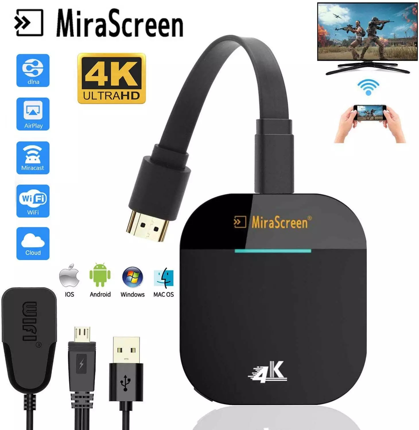 Mirascreen G5 2.4G 5G 1080P 4K Draadloze Hdmi-Compatibel Dongle Tv Stick Miracast Airplay Ontvanger wifi Dongle Spiegel Screen Cast