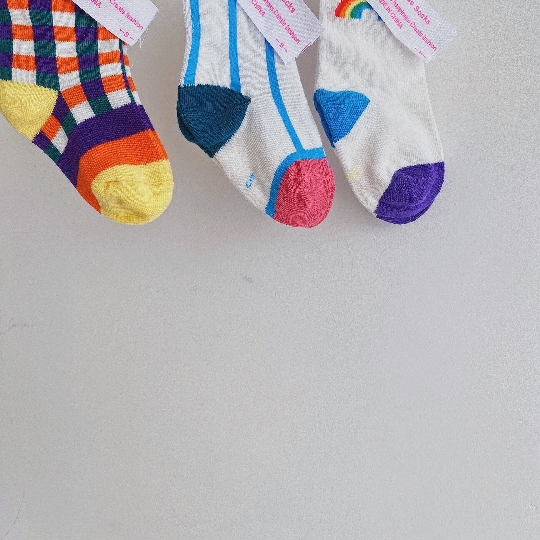 2020 niemowlę rzeczy Dzieci niemowlę dziewczynka tęcza skarpetki niemowlę nowonarodzone maluch chłopcy dziewczęta środkowe skarpetki Bebes modny nadruk bawełniane skarpetki