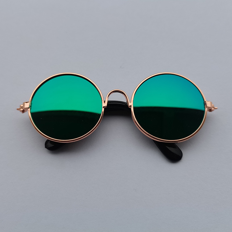 Jolies lunettes de soleil rondes Vintage pour chat, lunettes réfléchissantes pour petit chien, chat, Photos d'animaux de compagnie, produits pour animaux de compagnie, accessoires: L / YELLOW