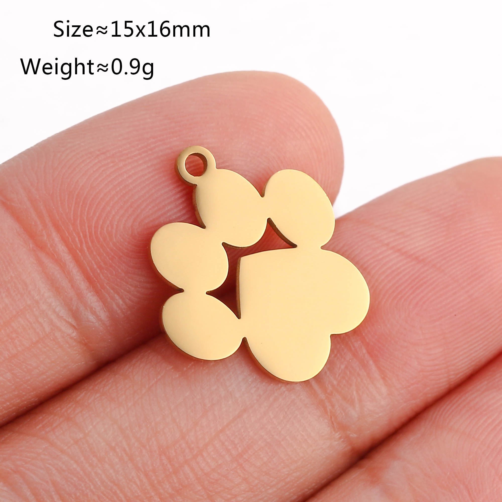 5 unids/lote de dijes con temática de animales, pata de gato/corazón de amor, garra de perro/herradura, colgantes de acero inoxidable, manualidades DIY, suministros para hacer joyas: Chapado en cobre envejecido
