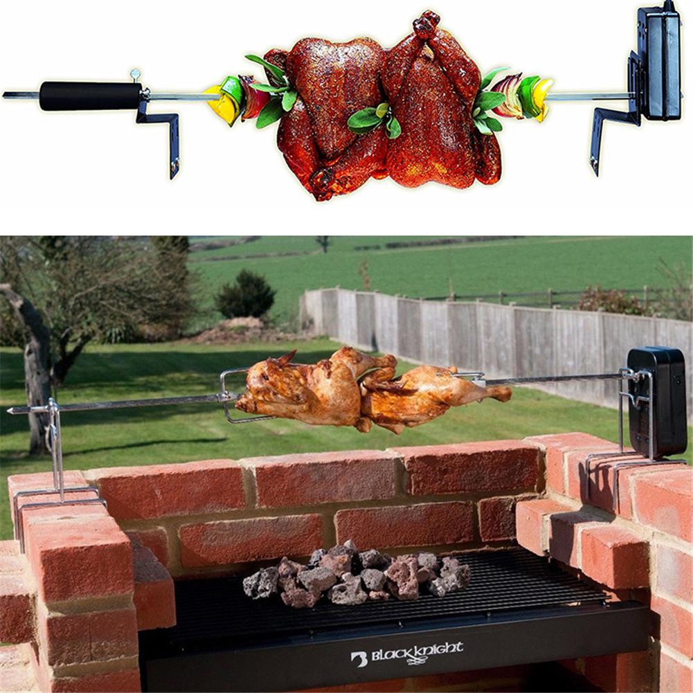 Parrilla de barbacoa automática, asador eléctrico de Metal con Motor para barbacoa, asador de carbón, pollo y cerdo, herramientas de cocina de acampada