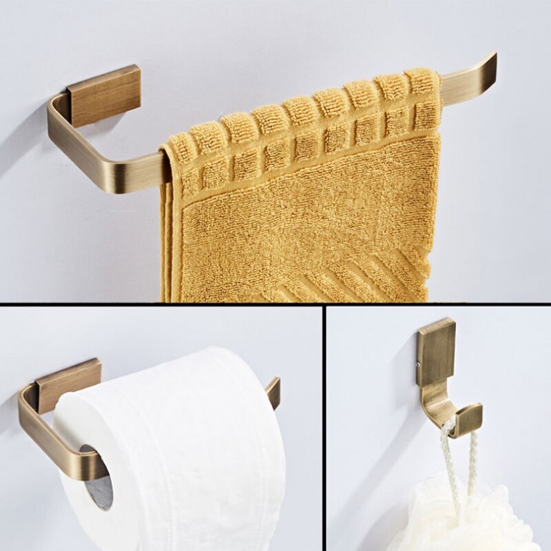Bronze Bathroom Accessories Set Brass Luxurious Wall Robe Hook Toilet Towel Ring Bar WC Paper Roll Holder Tissue Hanger