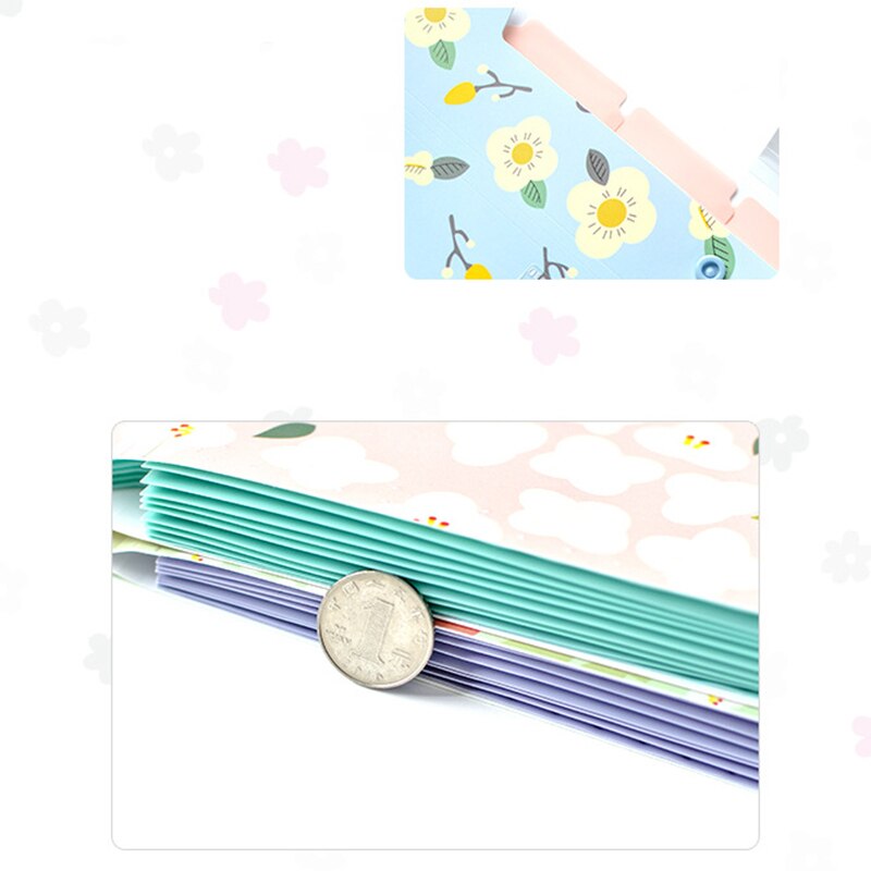 Floral Printed Accordion Document File Folder Expanding Letter/A4 Organizer (set of 4)