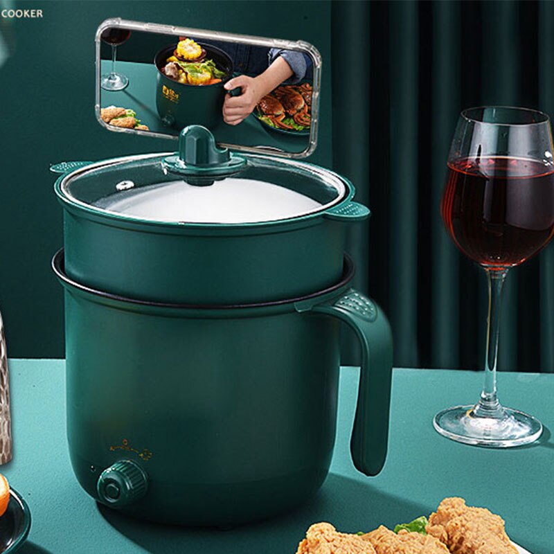 220V Mini Multifunction Electric Cooking Machine Household Single/Double Layer Pot Multi Electric Rice Cooker Non-stick Pan