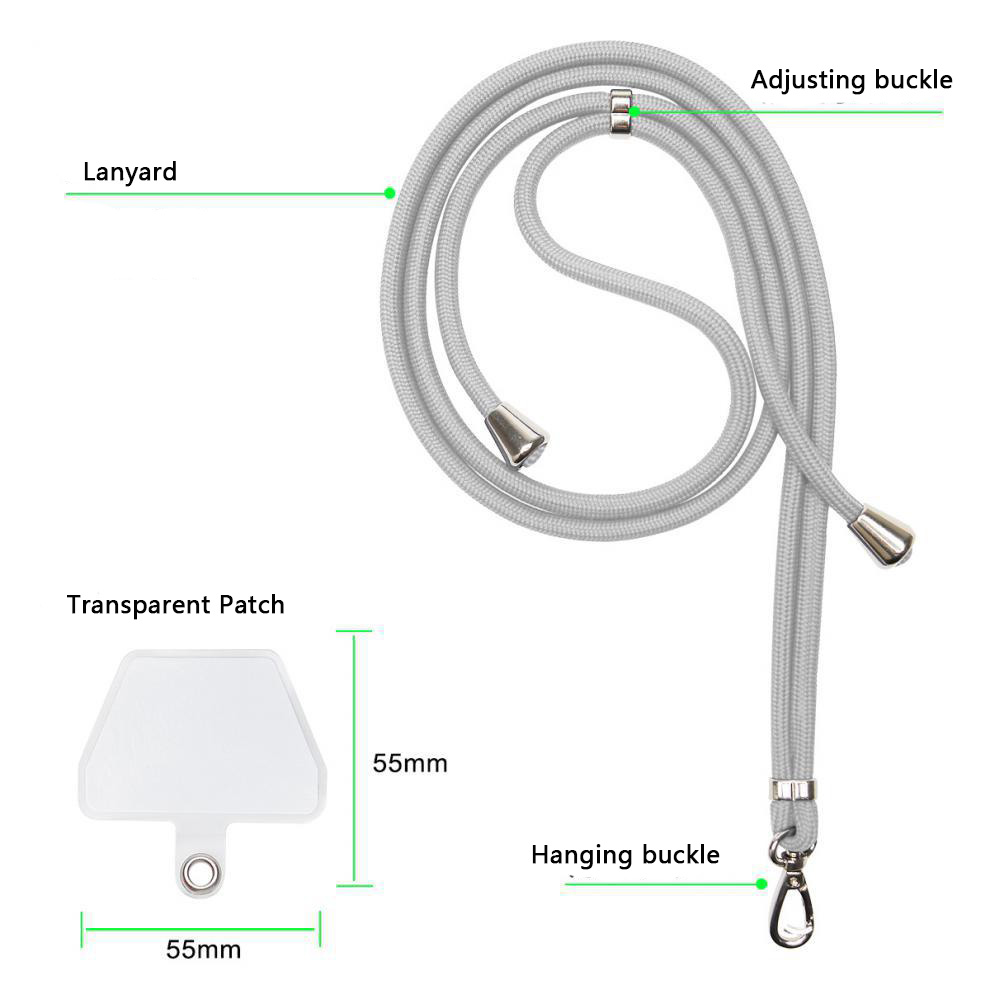 Phone Lanyard Anti Lost Lanyard Strap Universal Adjustable Detachable Colorful Neck Cord Phone Safety Tether Keychain Chain Rope: White
