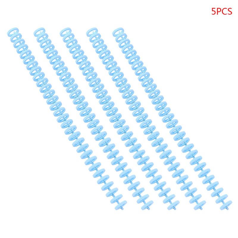 5pcs Plastic Loose Leaf Link Spiral Spring Binder Ring for 30 Holes A4 Notebook G92E: Blue