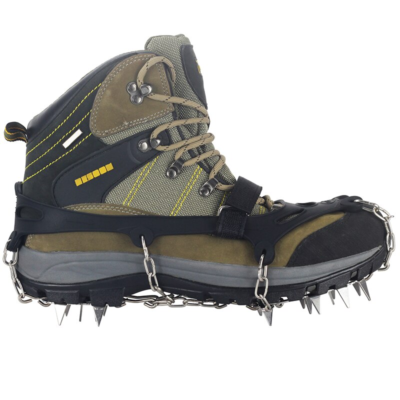YUEDGE Stainless Steel 18 Teeth Universal Anti Slip Ice Snow Shoe Boot Grips Traction Cleats Crampon Spikes Crampons ramponi