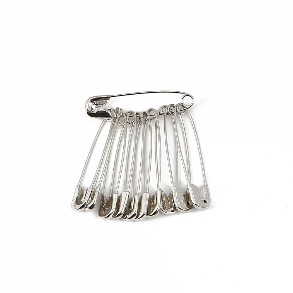 Alfileres de hierro inoxidable de seguridad, herramientas de costura DIY, accesorio, agujas, broche grande/Pequeño, accesorios de ropa, Color plateado/dorado, 50 Uds.: Silver / 6x27mm