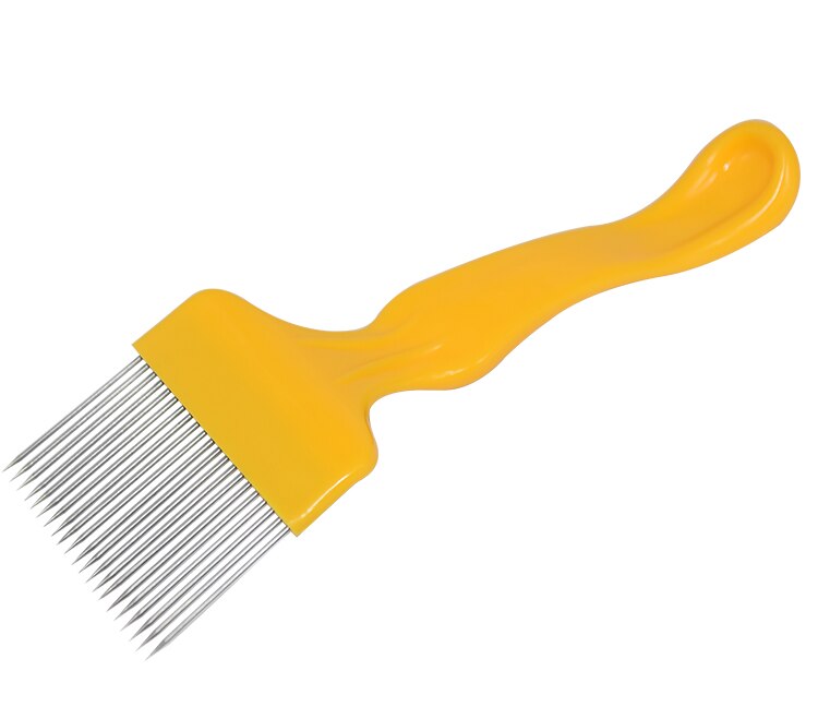 Herramienta de apicultura de , 1 Uds., agujas rectas amarillas 18/21, tenedores destapantes, aptos para apicultura, raspador de panal de miel: 18Uncapping Forks