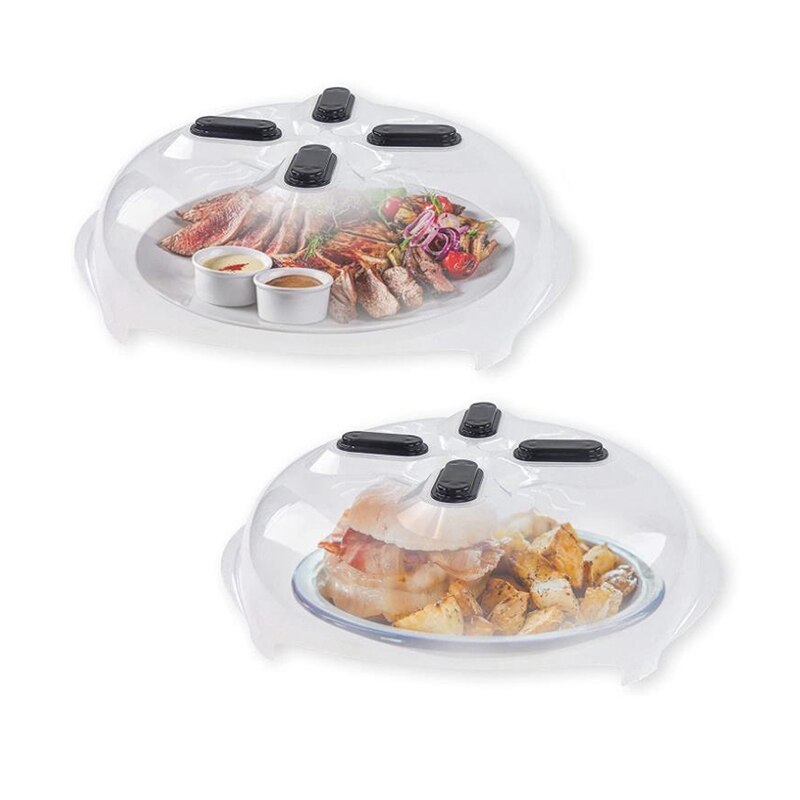 2 Pcs Magnetic Microwave Plate Cover,Microwave Cover for Food,Microwave Splatter Cover,Plate Serving Covers,Steam Vented: Default Title