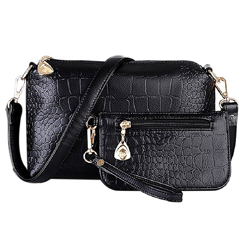 Einzigartige Schulter tasche Krokodil Korn Drei-stücke Mutter Sohn Messenger Tasche