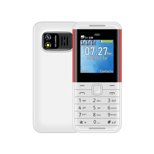 Servo  bm5310 3 sim-kort 3 standby mini-mobiltelefon automatisk opkaldsoptager bluetooth-opkald hurtigopkald magisk stemme 1.3 " mobiltelefon: Hvid