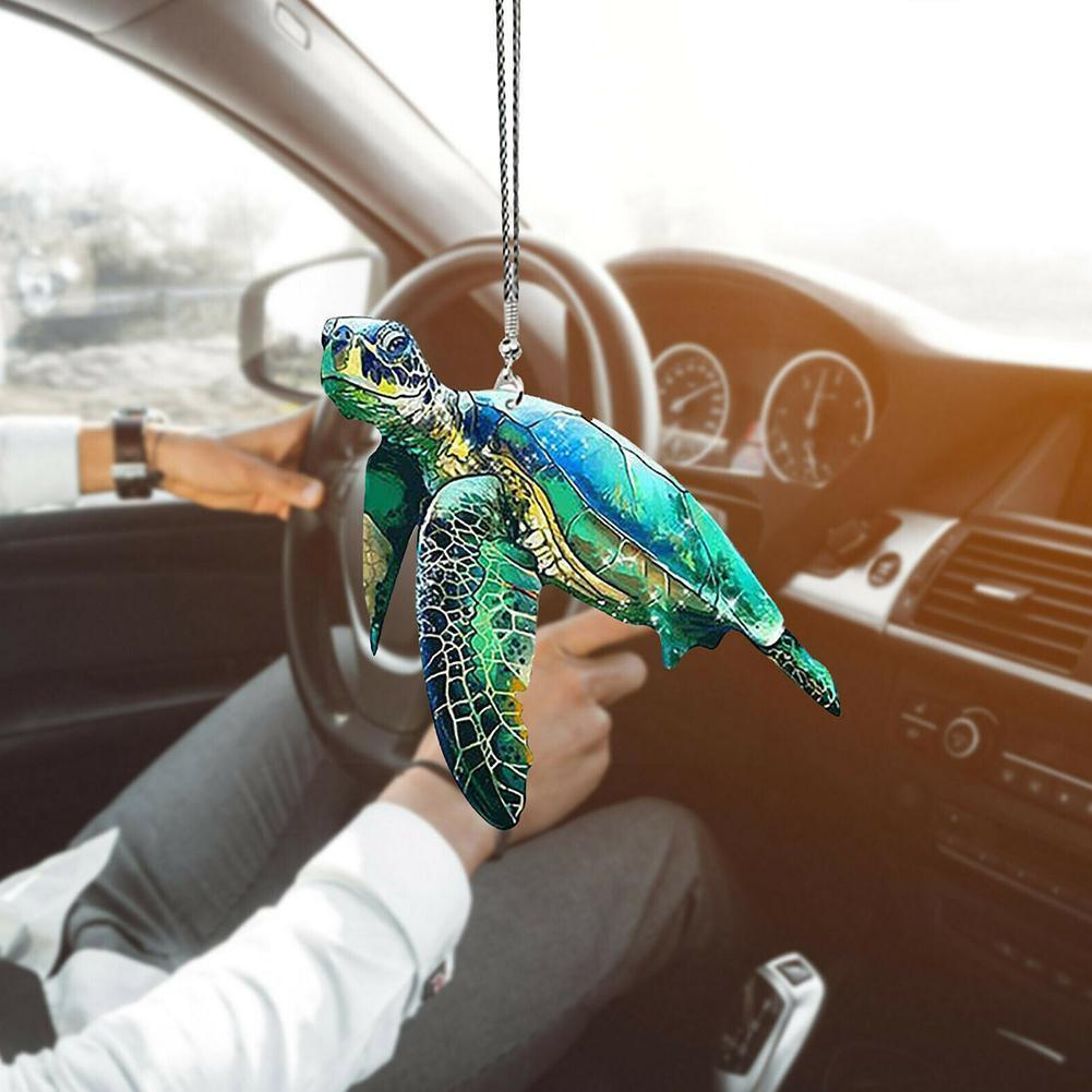 Tortuga marina-mamá con adorno para bebé, adorno colorido y lindo para coche, adorno colgante para tortugas, decoración para el hogar, para niños H8Z9