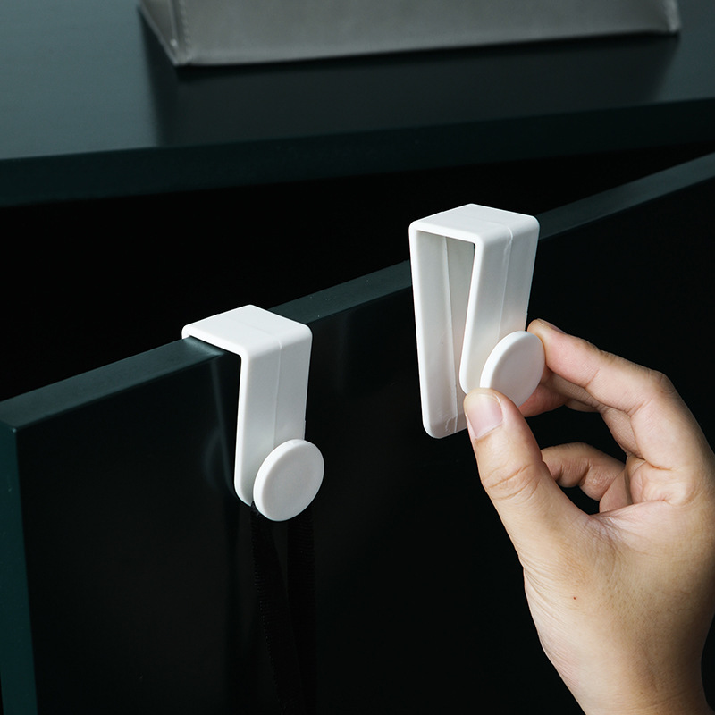 2Pcs Nahtlose Tragbaren Schrank Tür Haken für Haus Küche Badezimmer Kostenloser Stanzen Haken Multi-Funktionale Japanischen Stil