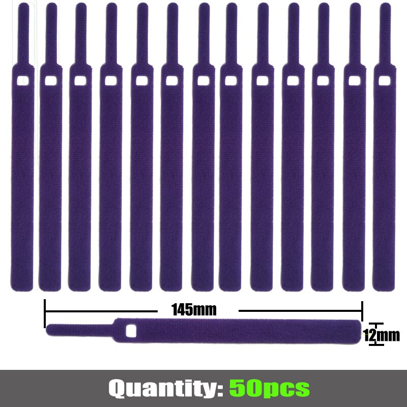 50 stücke 12mm * 145mm Verschluss Band kabelbinder Klebstoff Magie Haken Schleife Stock bulckle Gürtel Bündel Draht linie Band schnur: Farbe 11