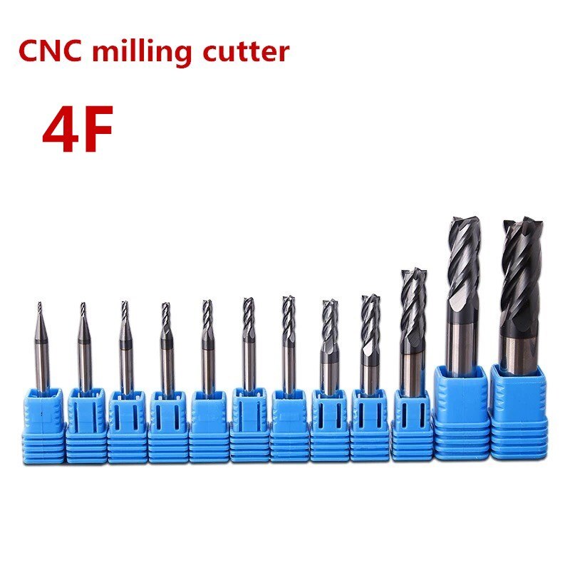 End mills HRC50 1mm 2mm 3mm 4mm 5mm 6mm 8mm 10mm 12mm 4Flute PVD coated carbide tungsten carbide end mills