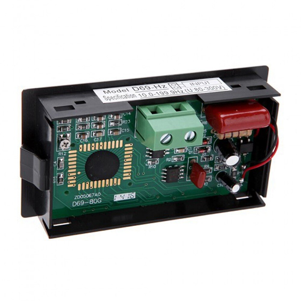 Frequency Counter 10-199.9Hz Blue LCD HZ Digital Frequency Meter Frequency Electrician Panel Hertz Tester D69-30 LCD 80-300V AC