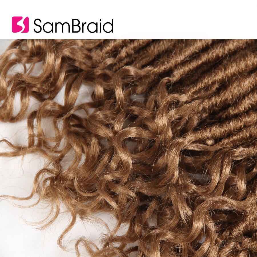 SAMBRAID Crochet Braiding Hair Dreadlocks Ombre Goddess Synthetic Hair 24 Stands/Pack 18 Inch Crochet Braid For Goddess Hair