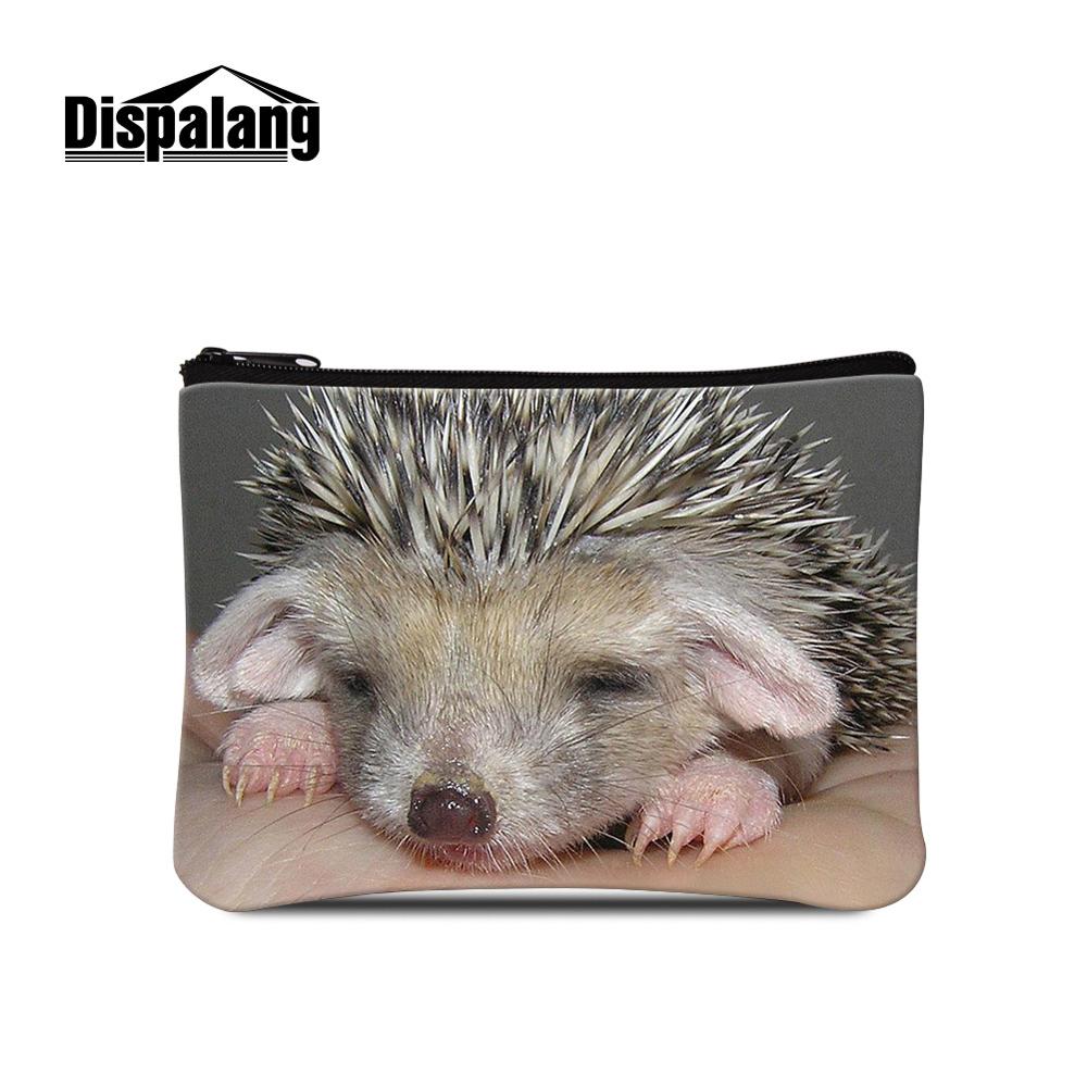 Dispalang Piuttosto Riccio Animale Logo su Del Raccoglitore Mini borsa di Trucco Del Sacchetto Bambini Cambiamento della Tela di canapa Della Borsa Della Moneta per Le Donne Portatile Sacchetto Dei Soldi: Brown