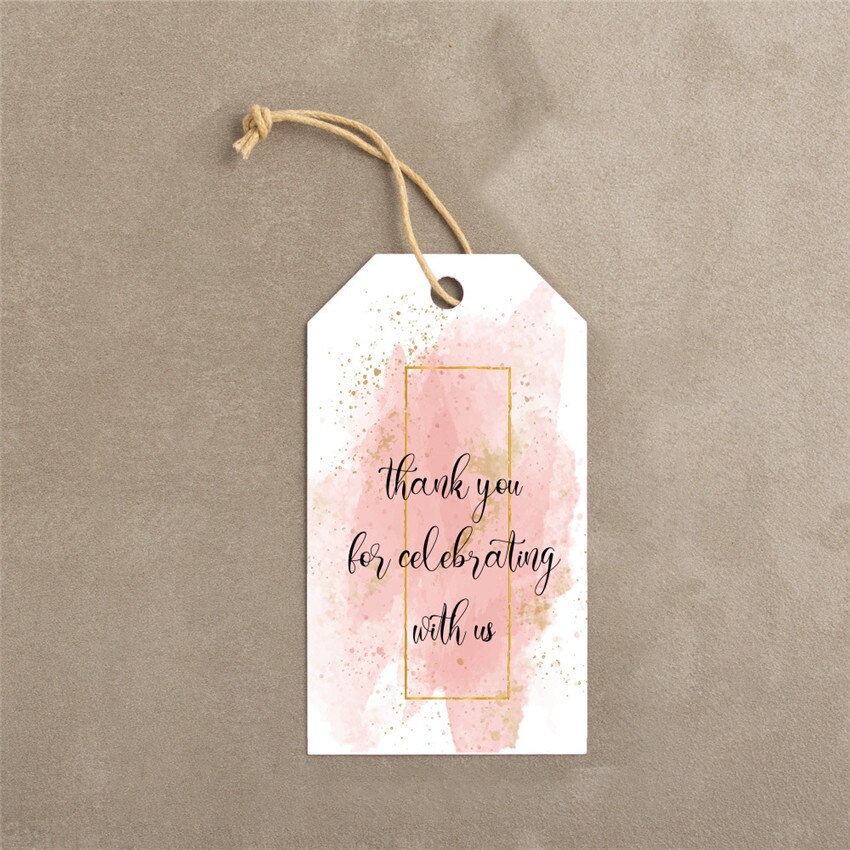 50pcs Watercolor Thank you Tags paper Lables Decor Hang Tags Thank you card wedding party DIY Crafts Label: Style 3
