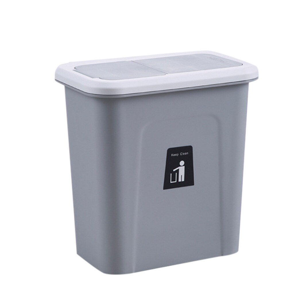 Kitchen Cabinet Wall-mounted Trash Can Hanging Waste Container for Home: Gray 