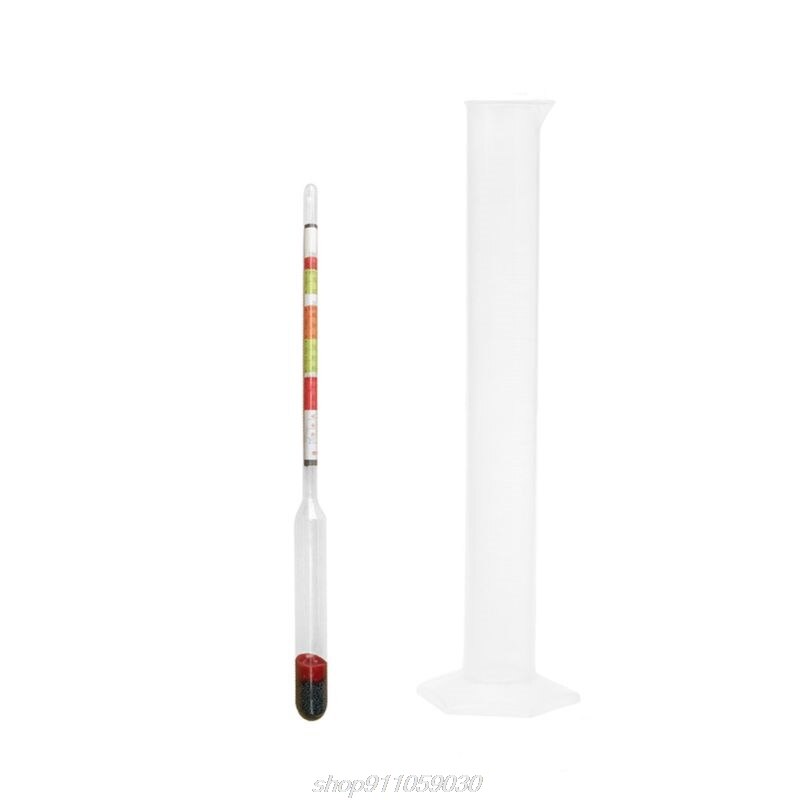 Beer alcohol meter 0.990-1.160 Portable 3 IN 1 Alcoholometer Hydrometer Glass Tester 250 mm Home Beer Wine N27 20