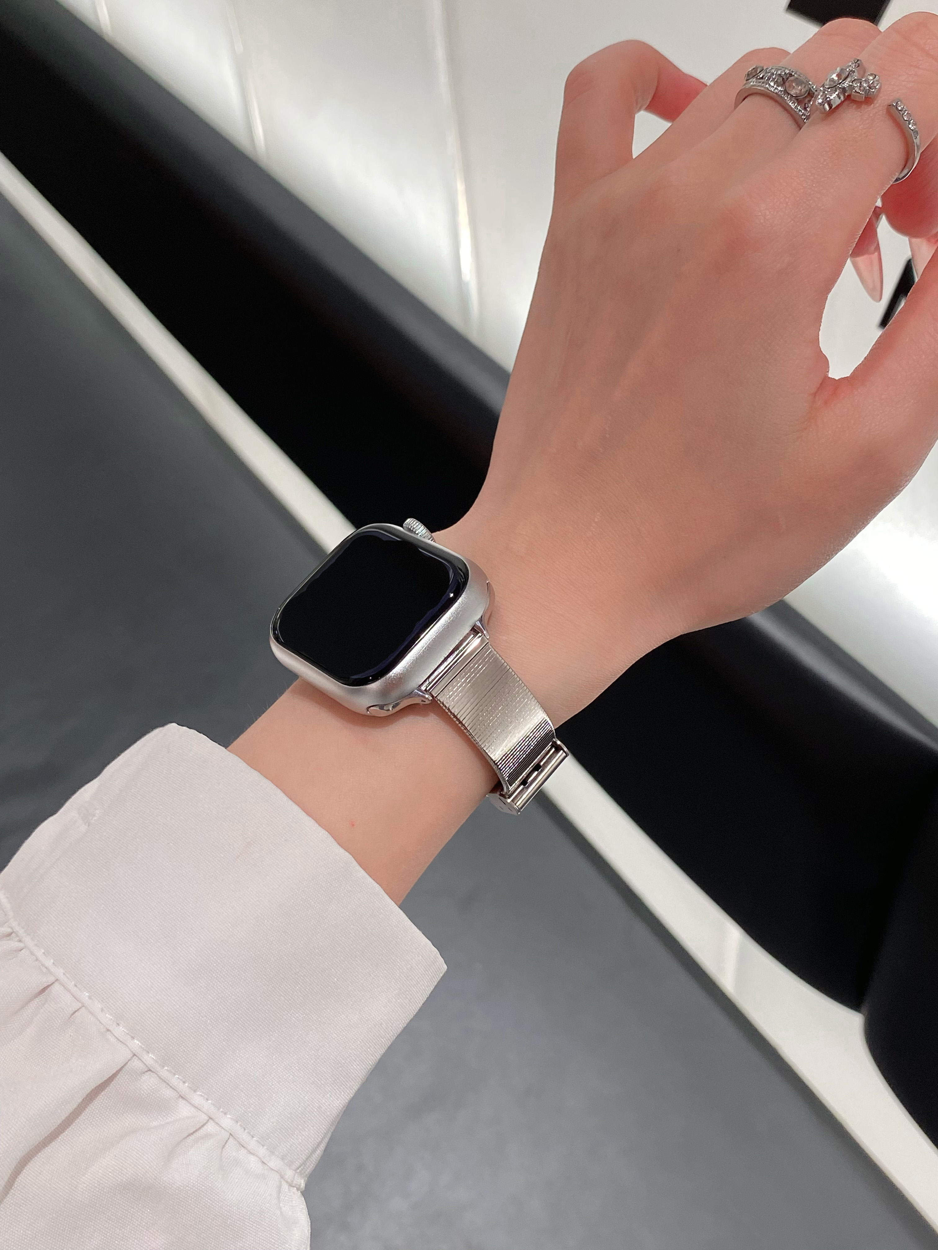 Premium Smartwatch Bands:Durable,Stylish Straps for Apple watch iwatch - Best Replacement Cat's Eye Bamboo Knot Stainless Steel