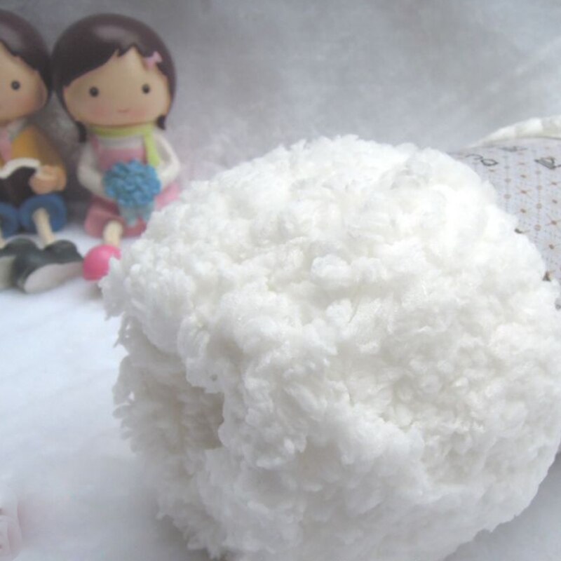 50g chunky imiteret pels kashmir hånd strikkegarn super blødt hvidt akryl plysgarn til fleece tæppe hæklet vinter sweater: 4