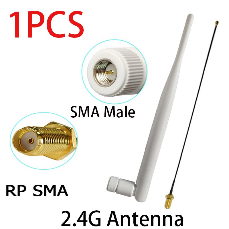 2,4 Ghz antenne Wifi 5dbi SMA stecker weiß 2,4 ghz antena Omni-gerichtet Router Antenne + 21cm RP-SMA Männlichen Zopf Kabel: 1Stck MC