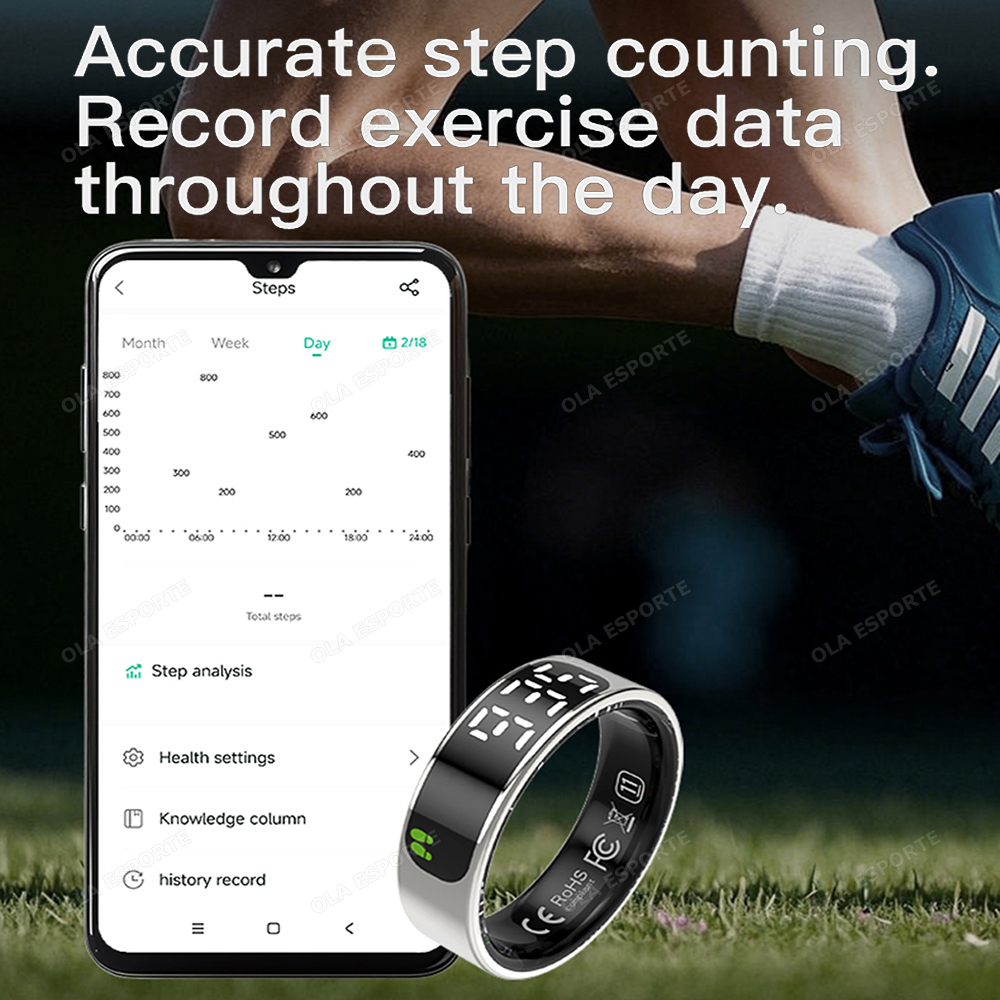 Screen Smart Ring Photo Control Health Monitior Smartring Men Women Bluetooth NFC Rings Heart Rate Waterproof 5ATM