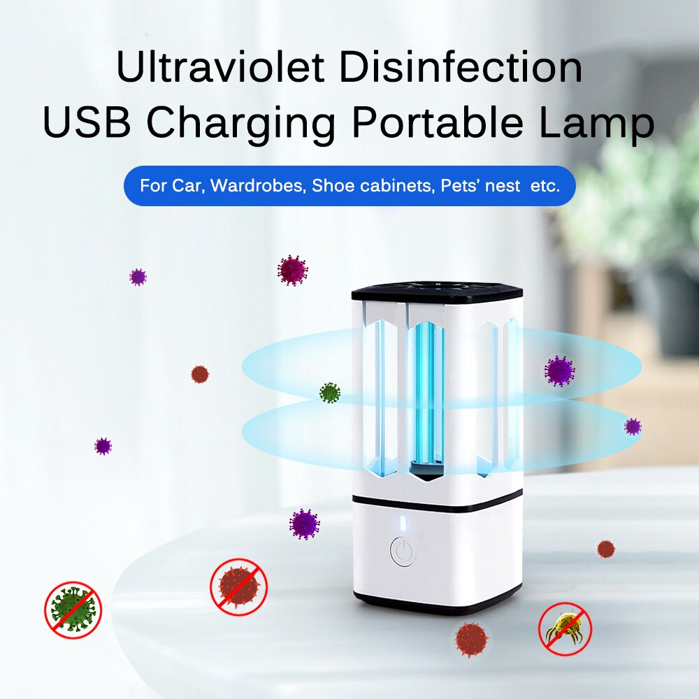 Mini draagbare ultraviolette lampen, desinfectielamp, uv-sterilisator, usb-oplaadbaar, mobiele uvc-desinfectielamp voor thuis.