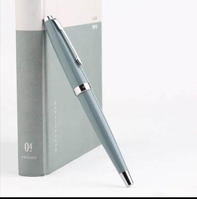 Moonman 80s Fountain Pen Ink Pen Semi Exposed Fine Nib Converter Filler Stationery Office school supplies Writing Pens: Lake Blue