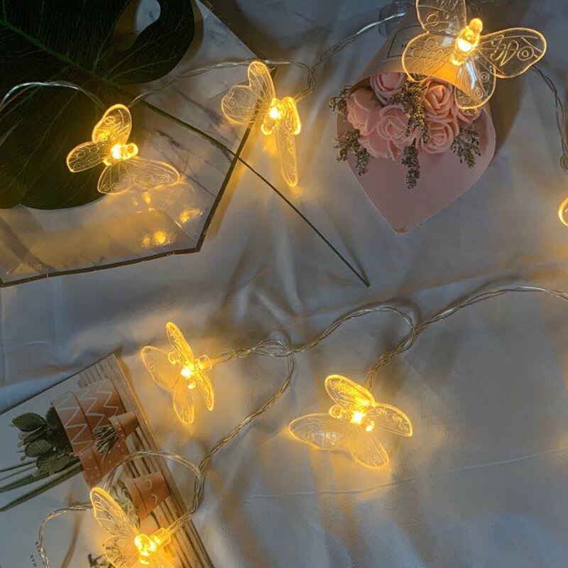 Butterfly Fairy String Light Battery Operated Xmas Party Decor Garden Party Christmas Fairy Light 10/ 20 LED Waterproof