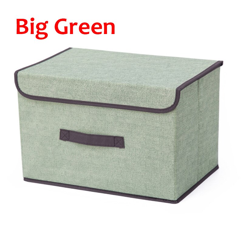 Storage Boxes with Lids No Smell Polyester Fabric Clear Storage Baskets Containers Bins With Double Cover Organizer: Big Green