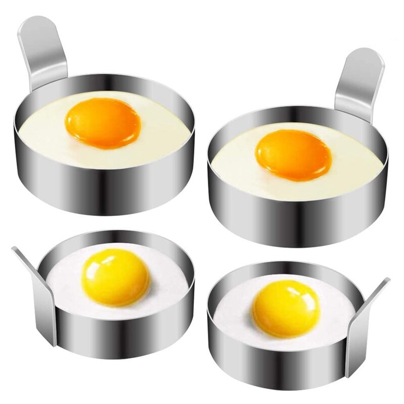 Paquete de 4 anillos de huevo de 3/4 pulgadas, molde de tortilla de acero inoxidable, molde de anillo antiadherente para freír huevos, anillo de huevo para plancha: Default Title