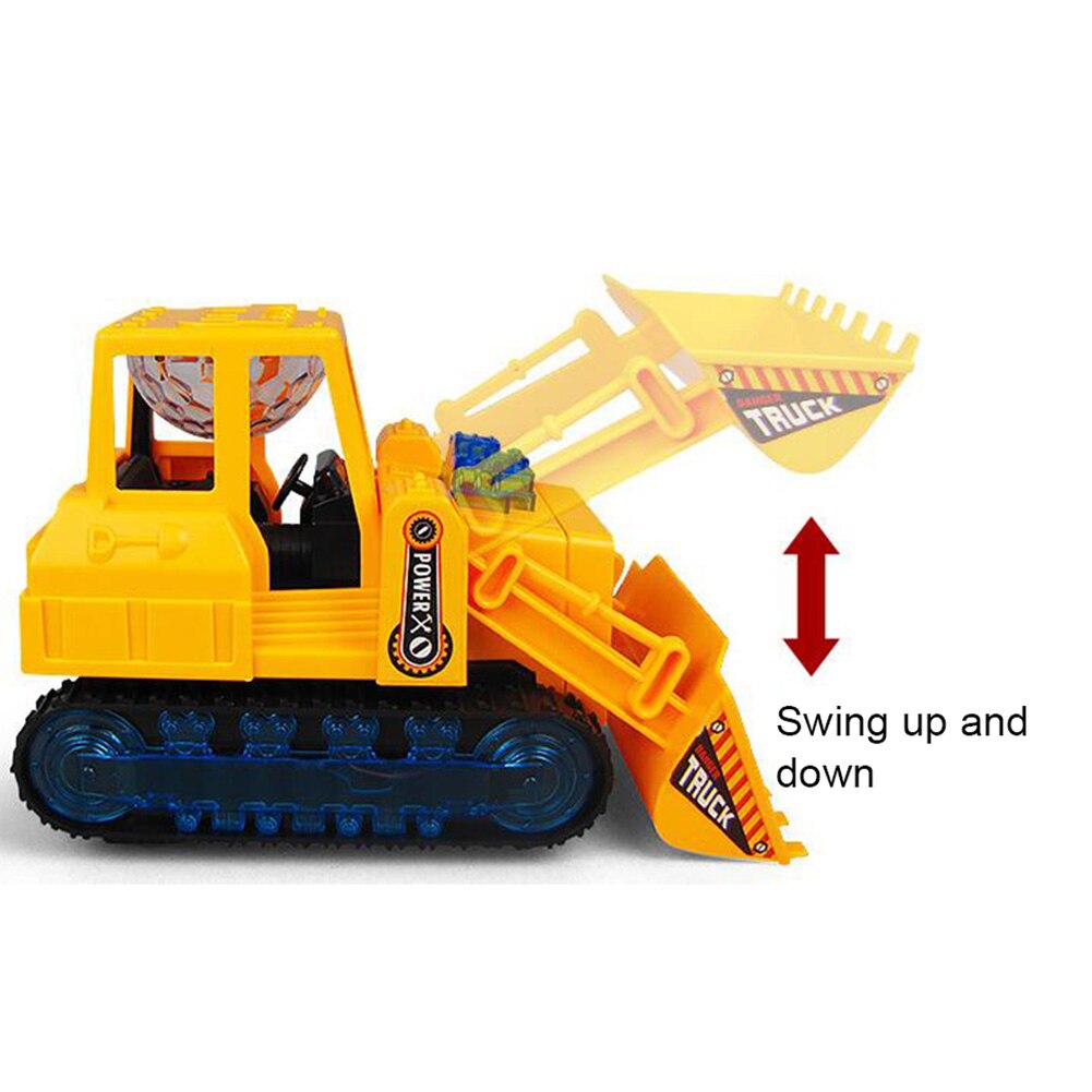 Electric 360 Rotation Musical LED Bulldozer Construction Car Kids Education Toy Electric universal engineering vehicle Toys