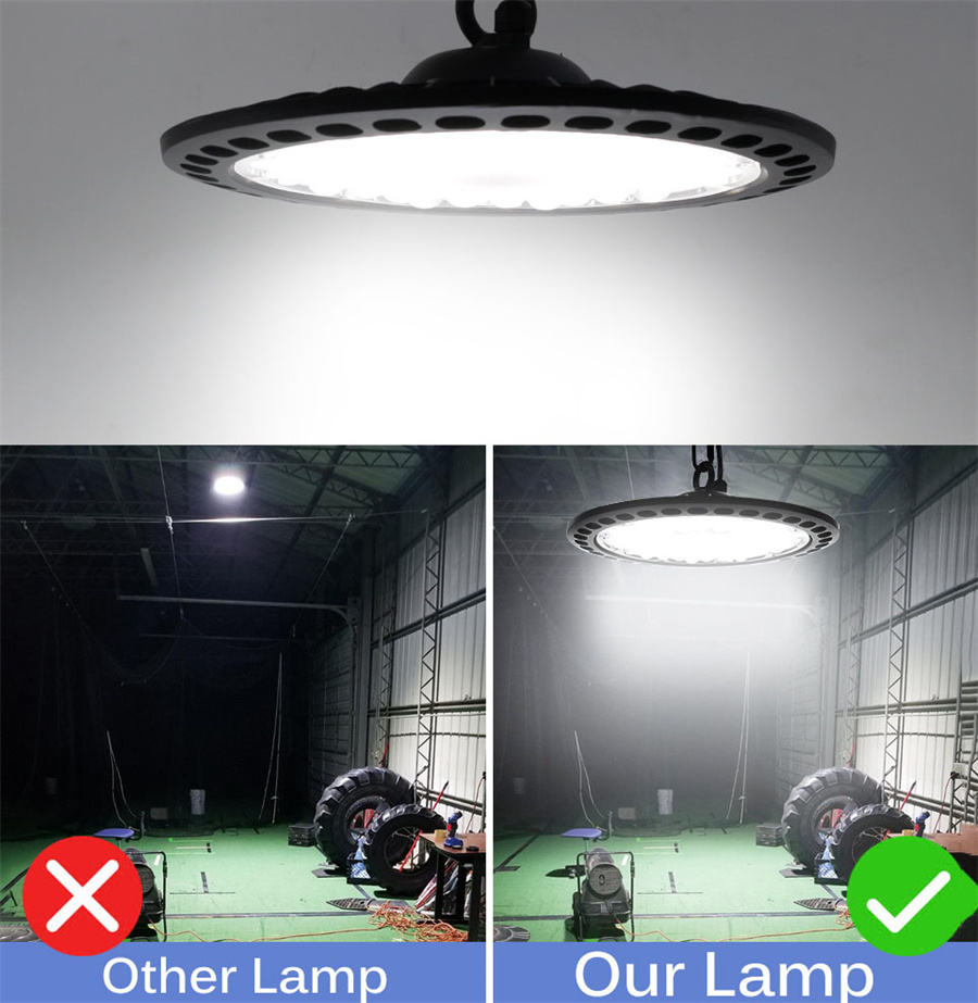 150W 200W LED High Bay Light Waterproof Super Bright Commercial Warehouse Bay Light Garage Gym Shop Workshop Lighting Fixtures