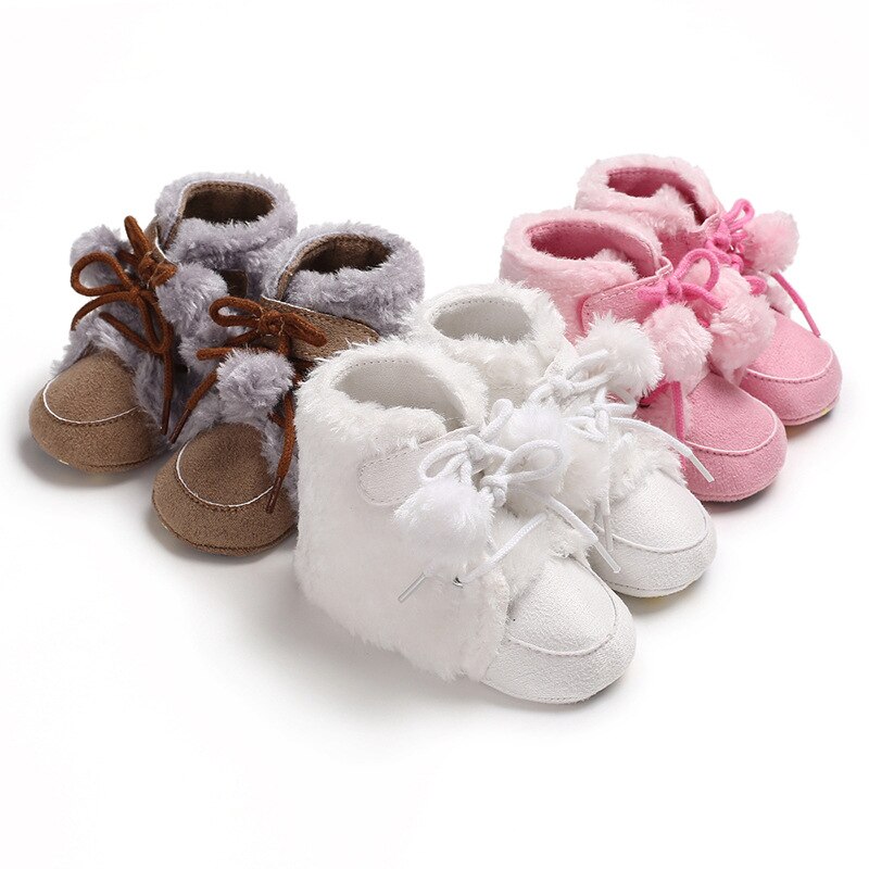Winter Faux Fur Baby Schoenen Meisjes Jongens Warm Anti-Slip Casual Warm Sneakers Peuter Zachte Zolen Wandelschoenen