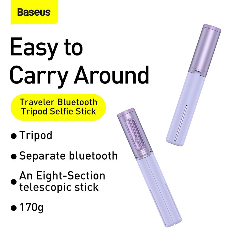 Baseus Selfie Stick Wireless Bluetooth Tripod for phone Extendable Monopod with Bluetooth Remote Mobile Phone Holder Stabilizer