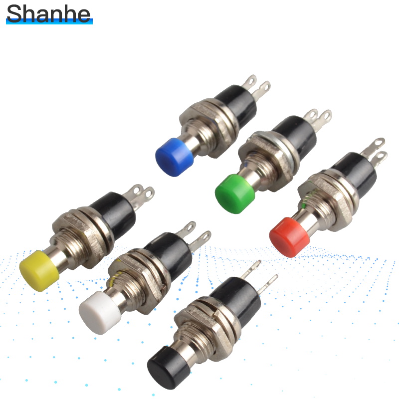 10pcs 7mm Momentary Push button Switch Press the reset switch Momentary On Off Push Button Micro Switch Normally Open NO: mixed colors