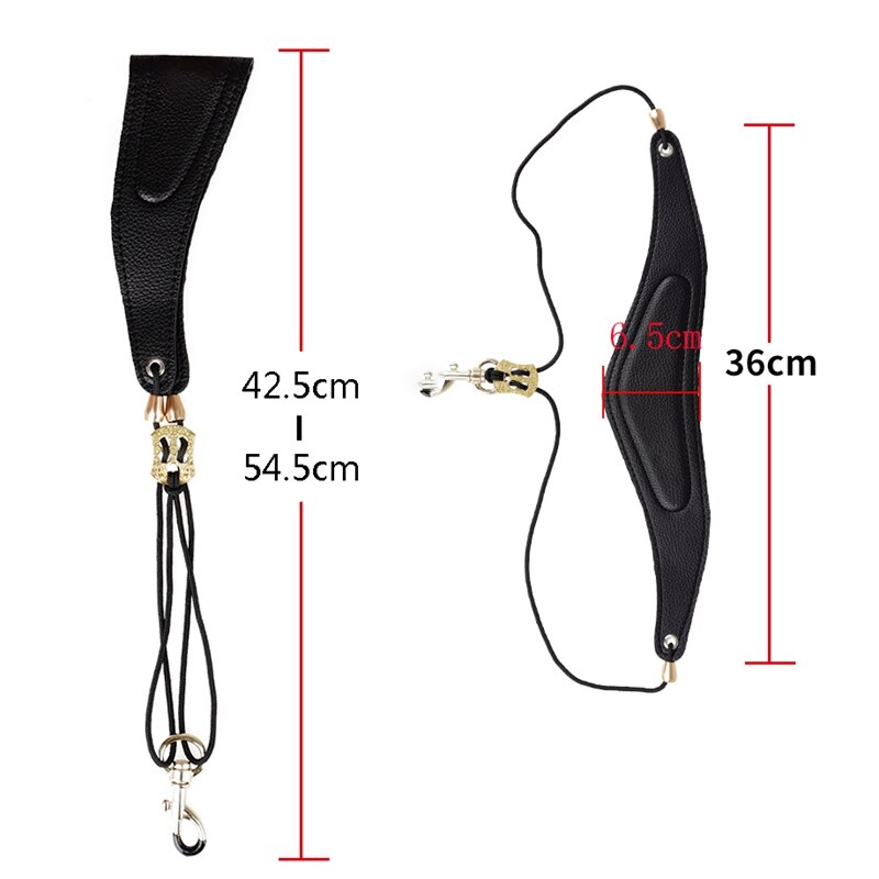 Saxophone Strap Alto Tenor Bari Soprano Sax Neck Strap & Universal Adjustable Soft Leather Saxophone Sax Neck Strap