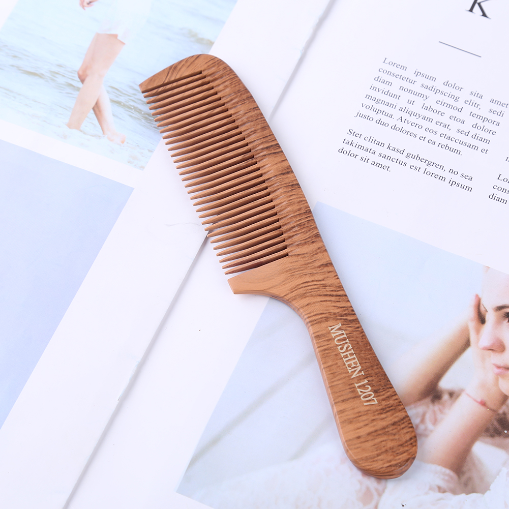 Luonnollinen puu päänahan hierontakampa sotkeutumista estävä staattinen hiuskampa päähieronta puukampa irroittava antistaattinen