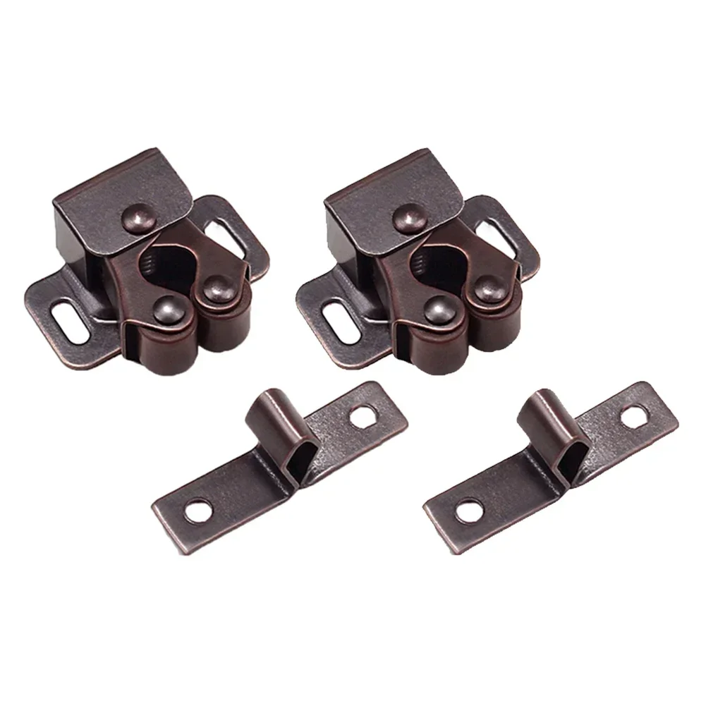 Double loquet de fermeture de porte pour Hurhomes, pince, quincaillerie, serrure domestique, rouleau de remplacement, acier inoxydable, tout neuf: Noir / or