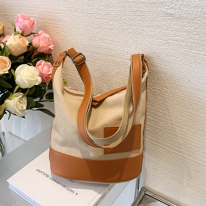 Borse a tracolla in tela da donna borse a tracolla da donna borsa a tracolla New Fashion Casual Designer borsa da donna borsa grande capacità: Cachi