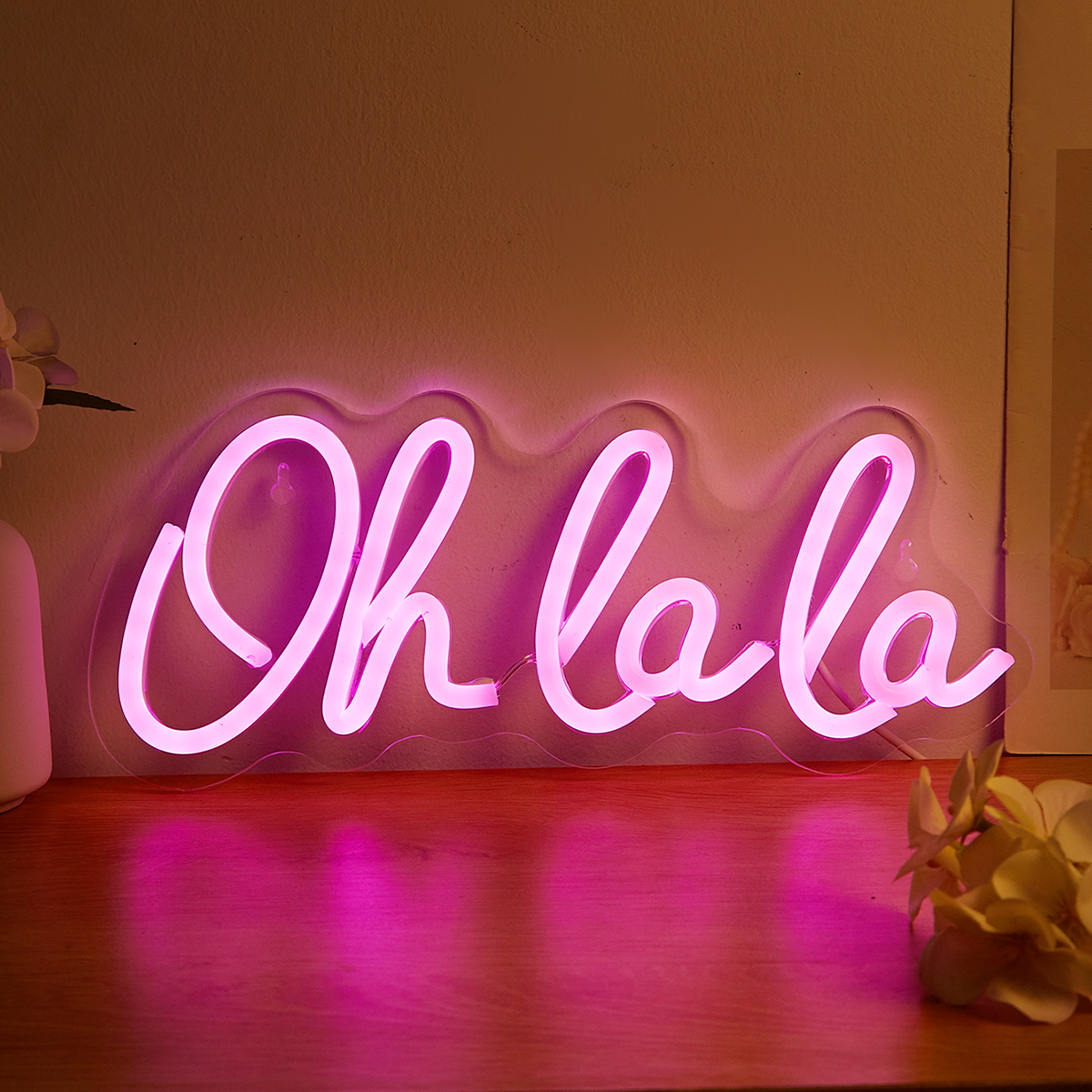 Chi-buy LED Neon Oh La La USB Powered Neon Signs Night Light 3D Wall Art & Game Room Bedroom Living Room Decor Lamp Signs: Default Title