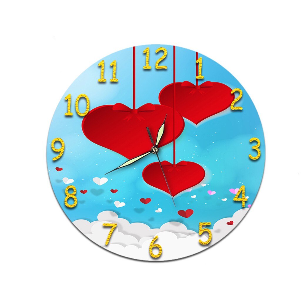 Valentine's Day Living Room Digital Wall Clock Acrylic Mute Clock Digital Wall Clock Acrylic Silent Stereo: E