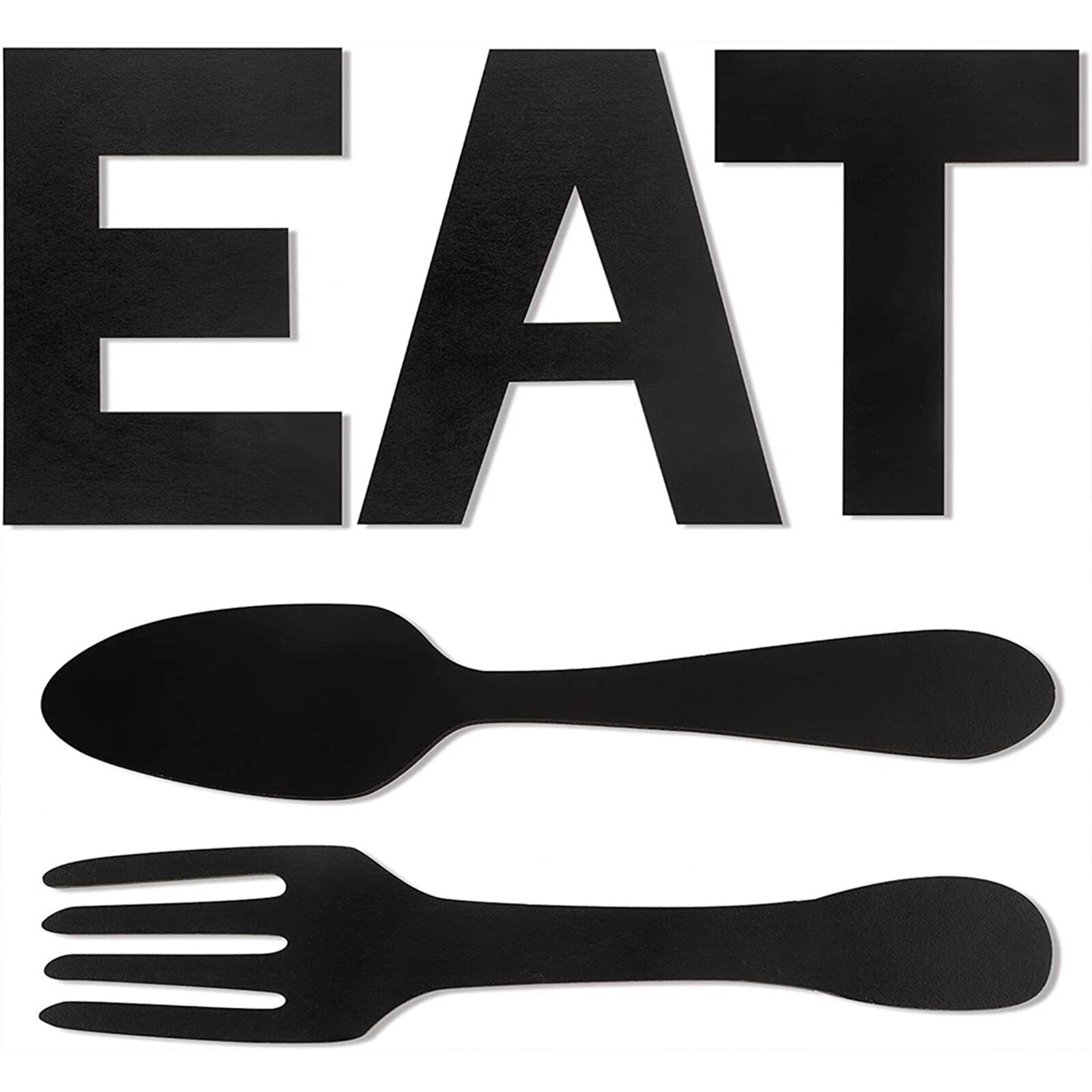 EAT Sign Kitchen Wall Sticker Modern Rustic Fork a... – Vicedeal
